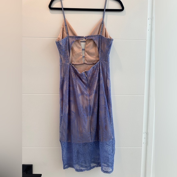Charlotte Russe Purple Lace Bodycon Midi Dress Cutout Spaghetti Strap | Size M - Picture 11 of 13